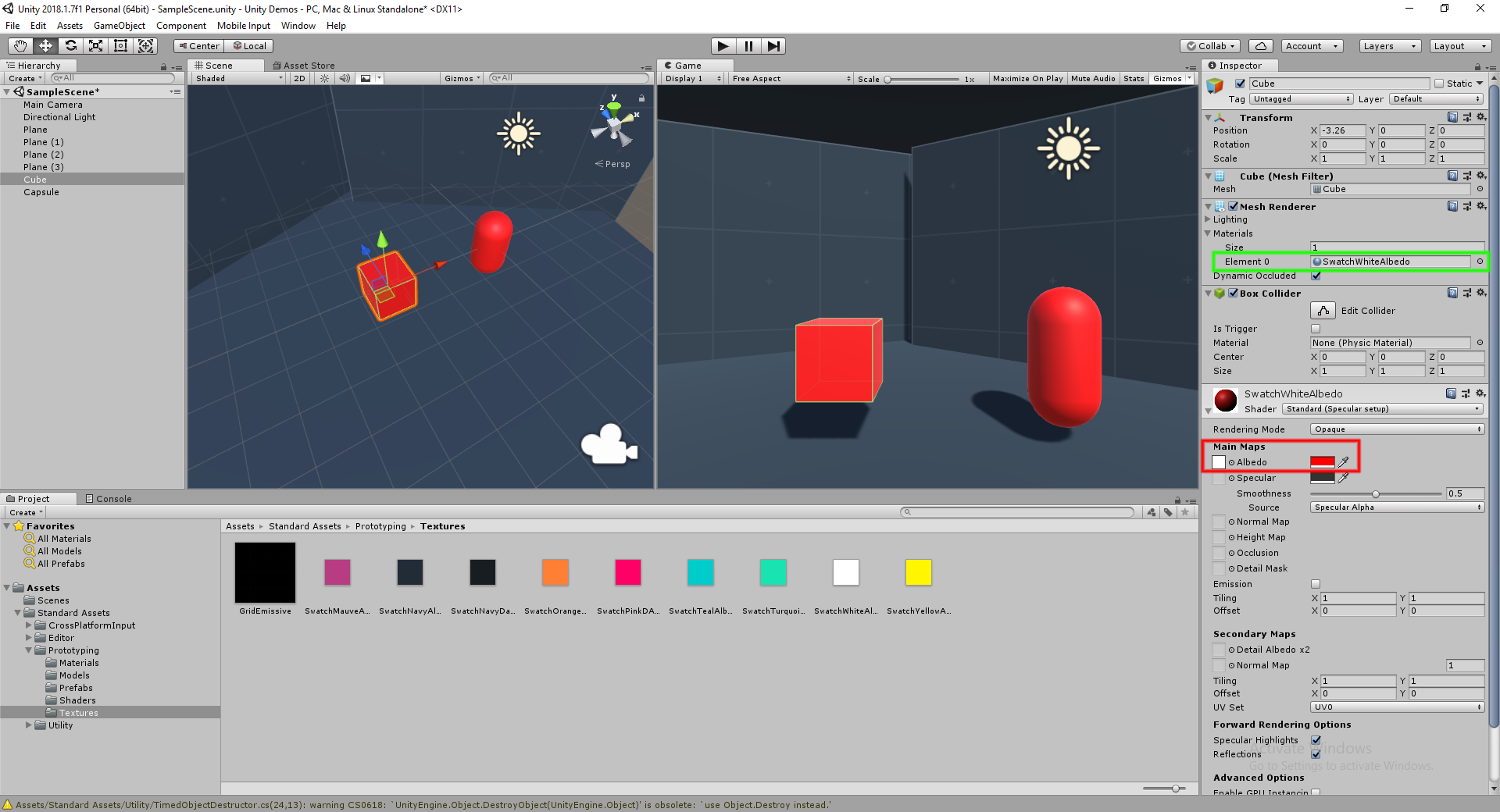 Forladt civilisere Jonglere Unity 3D – Changing color on game object changes color on other objects in  scene | Incredigeek