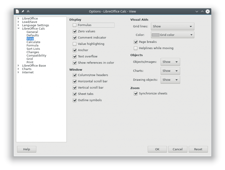LibreOffice Calc Turn page breaks on and off Incredigeek